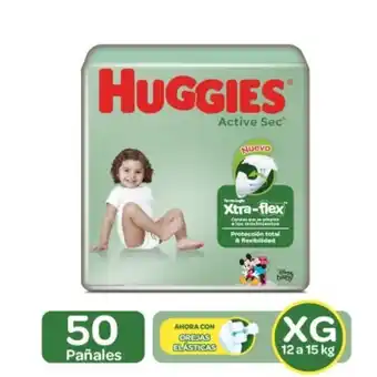 MegaTiendas Pañal huggies active sec xg x 50 unds oferta