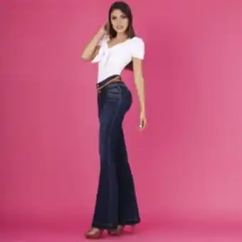 Ángel Jeans Jean tiro alto control abdomen , bota campana con bolsillos, extra realce (incluye... oferta