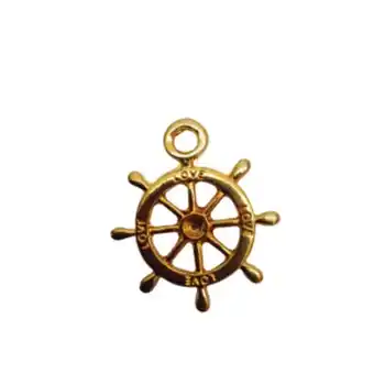 Dije metal timón pequeño dorado