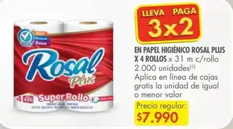 Metro En papel higiénico rosal plus x 4 rollos oferta