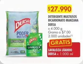 Metro Detergente multiusos bicarbonato manzana dersa x 4000g gratis lavaloza x 1000ml oferta