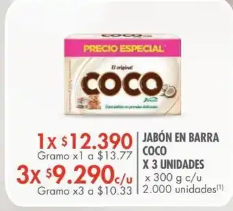 Metro Jabón en barra coco 3un x 300g oferta