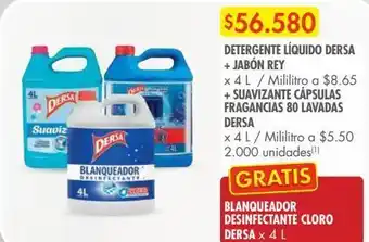 Metro Detergente líquido dersa + jabón rey + suavizante cápsulas gratis blanqueador dersa oferta