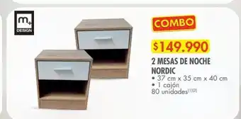 Metro 2 mesas de noche nordic oferta
