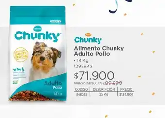 Easy Alimento chunky adulto pollo 14kg oferta