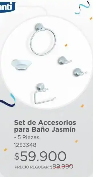 Easy Set de accesorios para baño jasmín oferta