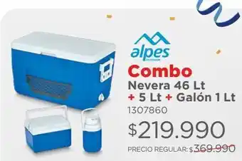 Nevera 46l + 5l + galón 1l alpes
