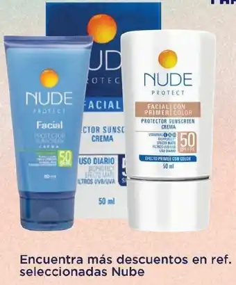 FarmaTodo Protector Solar Nude SPF 50 Crema Facial con Color 50m oferta