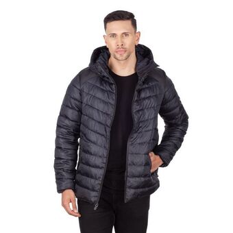 Los Tres Elefantes Chaqueta abullonada negra hombre oferta