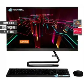 Linio Computador todo en uno lenovo amd ryzen 3 3250u hdd 1tb ram 12gb 21,5" fhd oferta