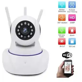 Camara seguridad robotica ip 3mpx wifi vigilancia 3 antenas