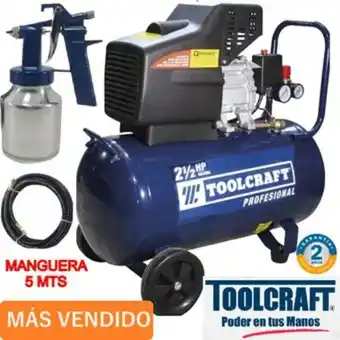 Linio Compresor de aire 21 lts 2 1/2 hp marca toolcraft + pistola y manguera oferta