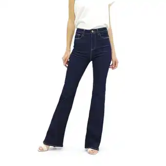Fuera de Serie Jean para mujer tiro alto cierre en crimallera un boton oferta