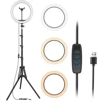 Éxito Aro de luz led regulable 30cm para movil, cámaras + tripode oferta