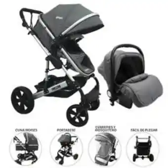Falabella Coche frezzio travel system plata y gris oferta