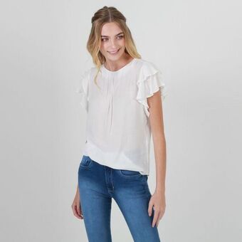 Fuera de Serie Blusa cuello rendondo manga corta doble bolero oferta