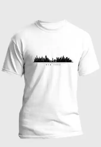 Camiseta estampada hombre negro-blanco kuva - new york