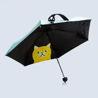 Panamericana Sombrilla manual azul, 53 cm, diseño gato amarillo oferta