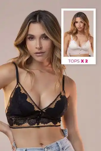 Lili Pink Top en encaje copa triangular x2 colores surtidos oferta