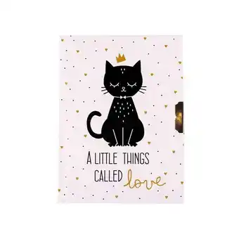 Diario con cerradura, diseño de gato