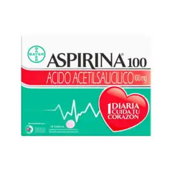 Cruz verde Aspirina tabletas 100mg caja x 28 oferta