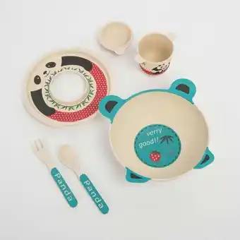 Panamericana Set de vajilla infantil x 6 piezas, diseño oso panda oferta