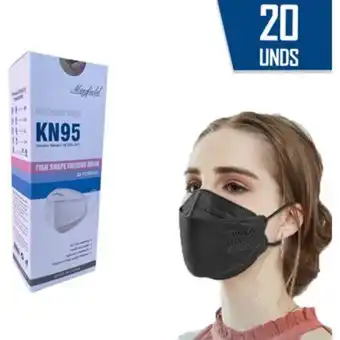 Linio Tapabocas kn95 tipo pez caja x 20 unidades oferta