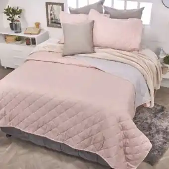 Brissa Cubrelecho microfibra bicolor rosa plata/gris claro oferta