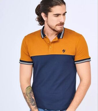 Stirpe Polo con cortes, bordada punto corazon oferta