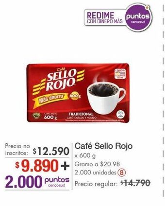 Metro Café sello rojo x 600g oferta