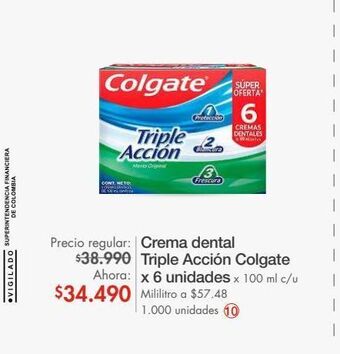 Metro Crema dental colgate triple acción x 6un oferta