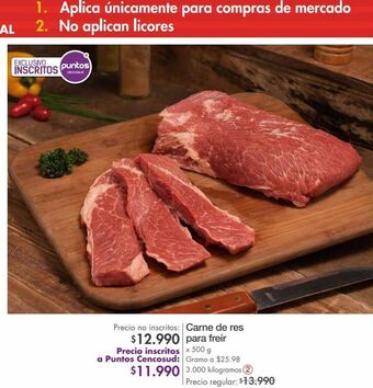 Metro Carne de res para freír x 500g oferta