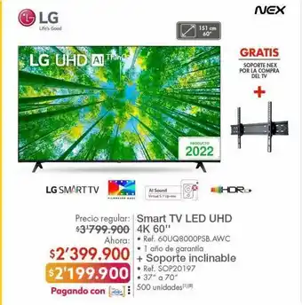 Metro Smart tv led 60'' lg oferta