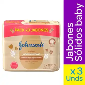 Jabon de tocador johnson's baby avena 3 unds x 110 g c/u