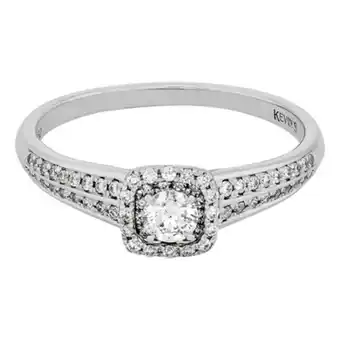 Kevin's Joyeros Anillo compromiso en oro blanco de 18 kilates, con diamante central de 0.19 ct y decoración en diamantes de 0.22 ct, 6 mm. de oferta