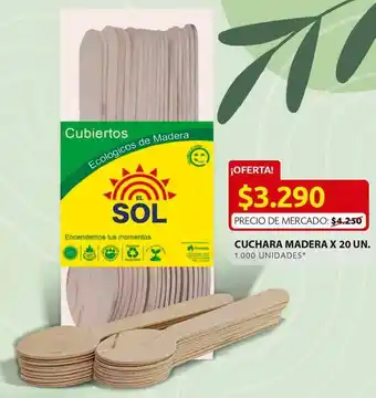 Cuchara madera 20un