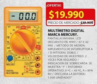 Ara Multimetro digital marca mercury oferta