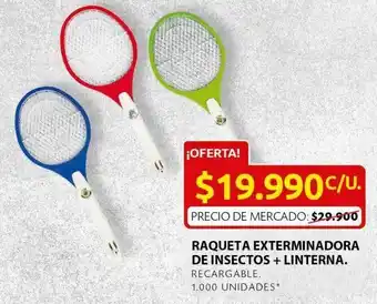 Raqueta exterminadora de insectos + linterna