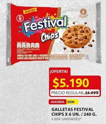 Ara Galletas festival chips 6un 240g oferta