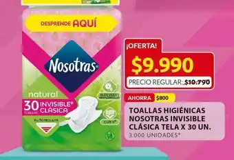 Ara Toallas higiénicas nosotras invisible clásica tela 30u oferta