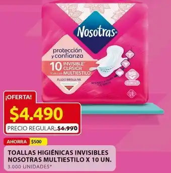 Ara Toallas higiénicas invisibles nosotras multiestilo 10un oferta