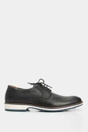 Zapatos cordón rambla de cuero para hombre vintage negro