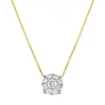 Gargantilla en oro amarillo de 18 kilates, rolo, con diamante central de 0.20 ct y decoración en diamantes de 0.30 ct, 45 cm.