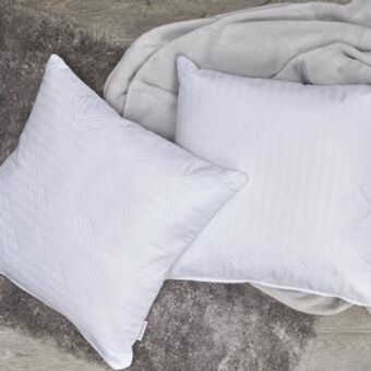 Brissa Juego de 2 cojines embosados en tela satin 1 cm embosada blanco oferta