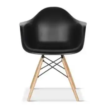 Silla auxiliar eames con brazos negro