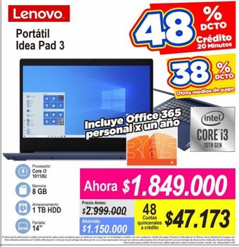 Alkomprar Lenovo Portátil Idea Pad 3 oferta