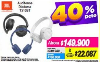 Alkomprar JBL Audífonos Diadema T510BT oferta