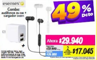 Alkomprar Esenses Combo Audifonos EB-1080+ Cargador CH2011 oferta