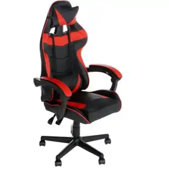 Silla gamer pc ergonómica - halten negra y roja