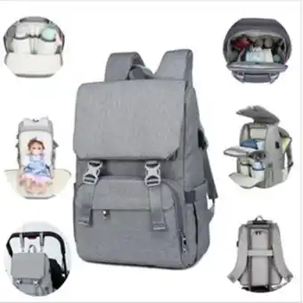 Linio Pañalera morral multifuncional con carga usb gris oferta